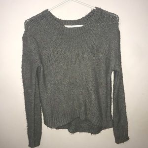Gray knit sweater